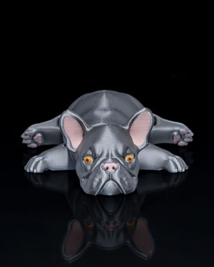 Mozgatható lábú francia bulldog szobor